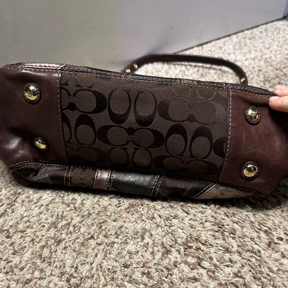 Coach Brown and Black Patchwork Shoulder Bag - Picture 5 of 5
